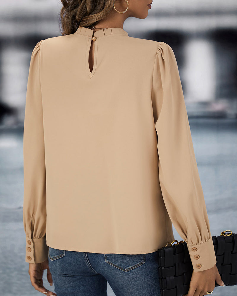 Lillian™ | Blouse opstaande kraag