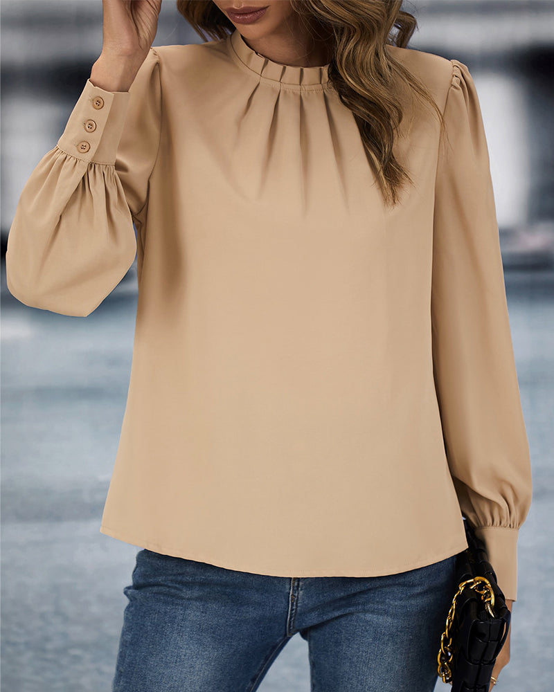 Lillian™ | Blouse opstaande kraag