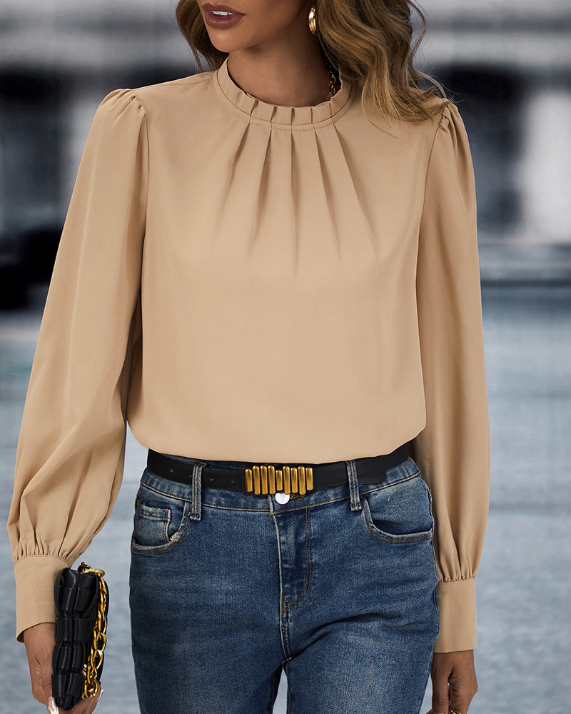 Lillian™ | Blouse opstaande kraag